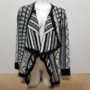 Aeropostale cardigan Small open front knit waterfall sweater geometric tribal